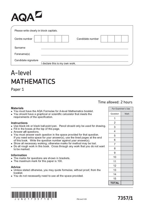 aqa maths past papers